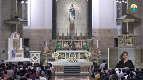 Sunday Mass at the Manila Cathedral .
